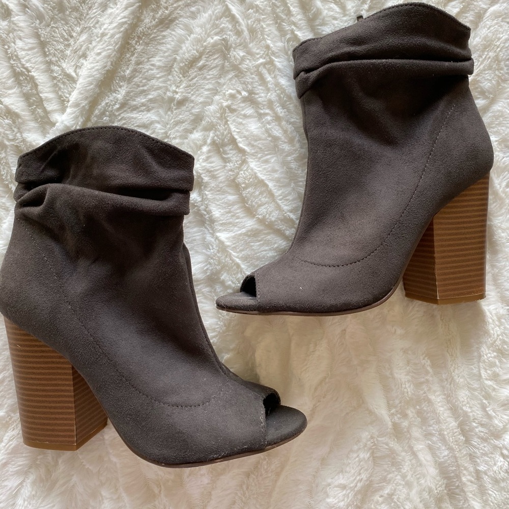 Open toe booties